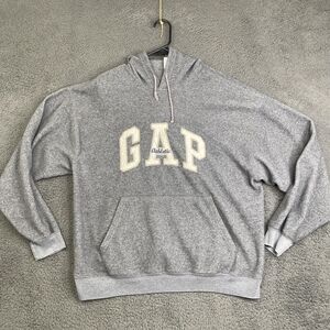 Gap Hoodie Mens Medium Athletic Spell Out Sweatshirt Pullover 90's VTG